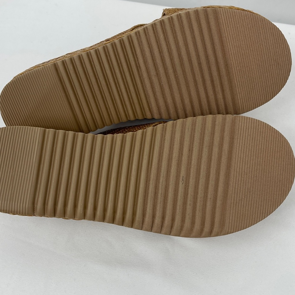 CATALINA BEACH BY MATISSE Tan Woven Cross-Strap Platform Sandals WOMENS SIZE 8M - Picture 7 of 8
